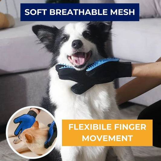 Soft and breathable pet grooming glove by Heusom