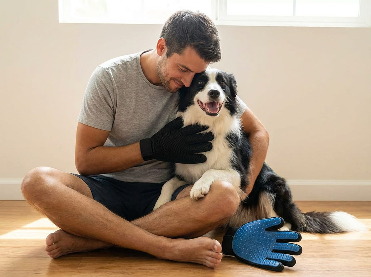Pet Grooming Gloves by Huesom