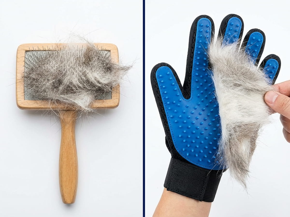 Pet Grooming Gloves for Dogs Replace a Brush by Huesom